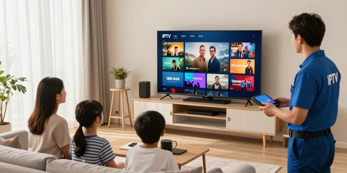 Customer enjoying trusted IPTV services from a professional contractor in a local setting.