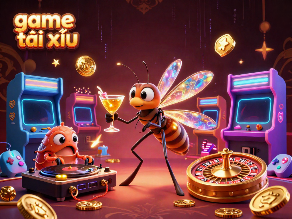 Engage with the game tài xỉu in an electric casino scene featuring a vibrant combination of gaming elements.