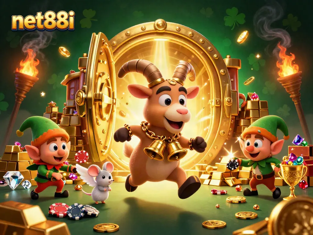 Experience the festive thrill of net88i at a holiday-horror casino with vibrant characters and treasures.