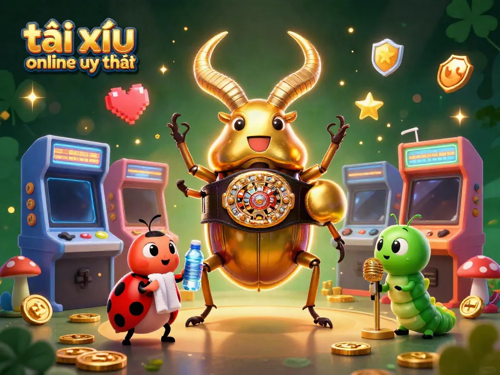 Experience thrilling moments in tài xỉu online uy tín with a dynamic 3D casino illustration featuring vibrant characters and gaming elements.