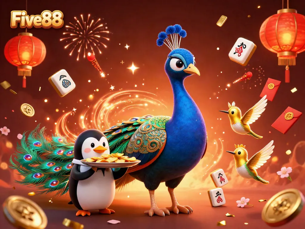 Experience exhilarating gaming with Five88 at this vibrant casino scene showcasing luck and excitement.