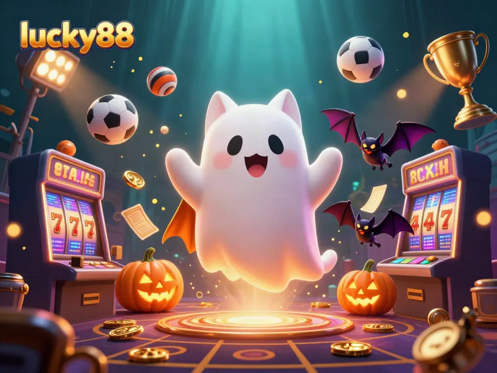 Engage in thrilling action at lucky88, where a ghost cat and bat embody the excitement of casino games!