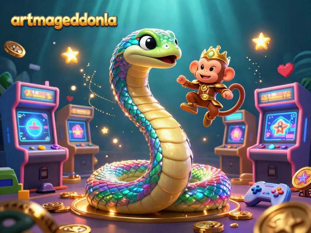 artmageddonla players engaging with colorful casino-themed gaming elements and characters in a vibrant 3D scene