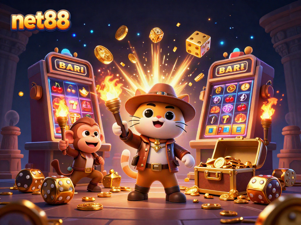 Engage with net88 as the cartoon explorer cat uncovers casino treasures in an adventure.