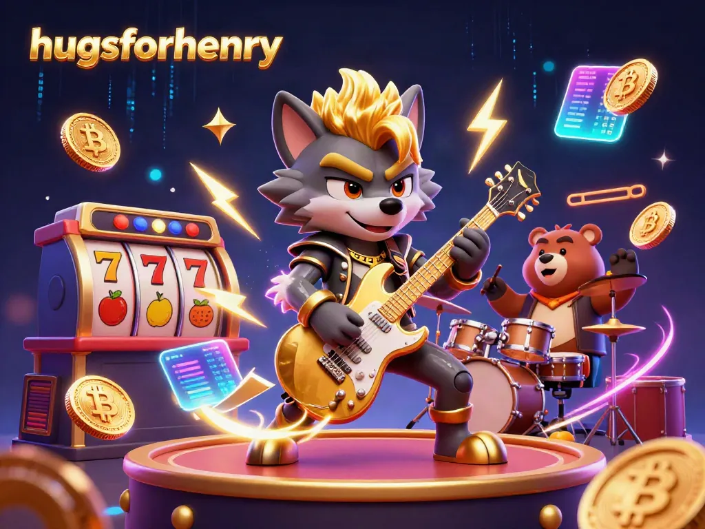 Play slots with hugsforhenry as a rock star wolf and drummer bear energize the casino stage.