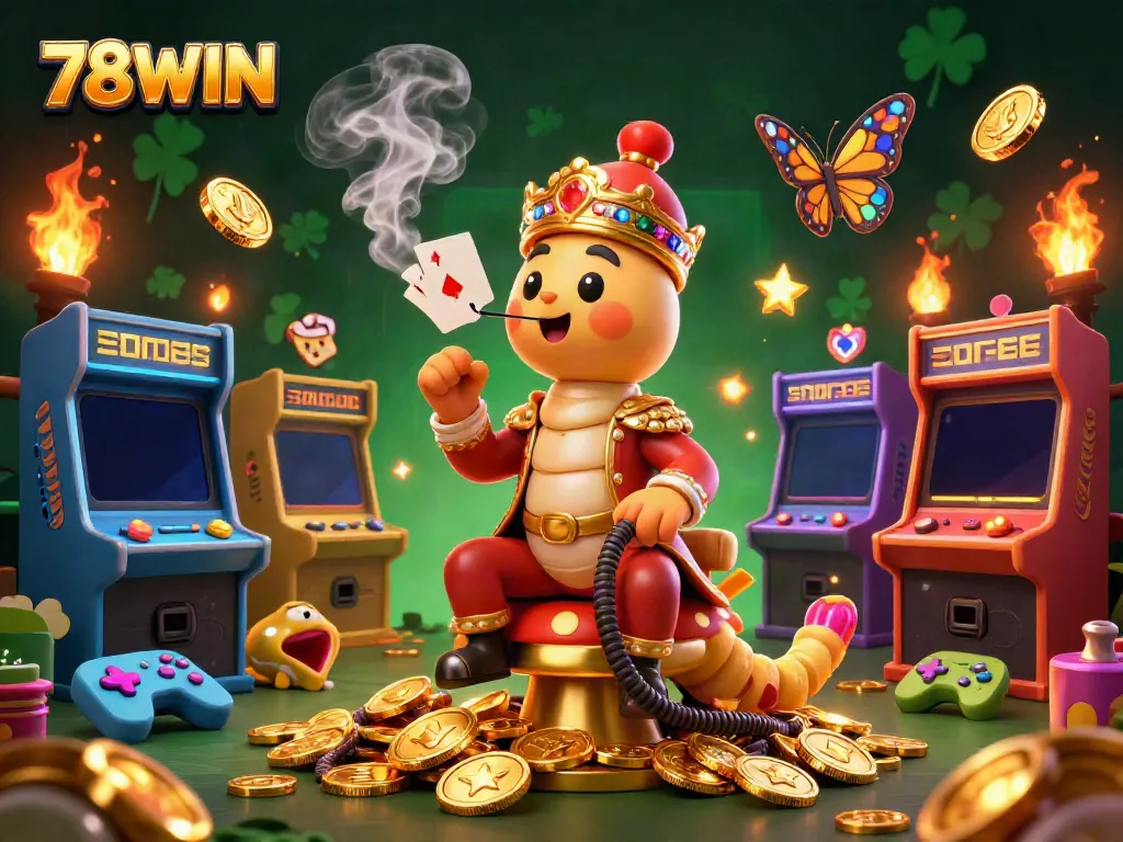 Experience thrilling gameplay at 78WIN with engaging casino elements illustrated in vibrant detail.