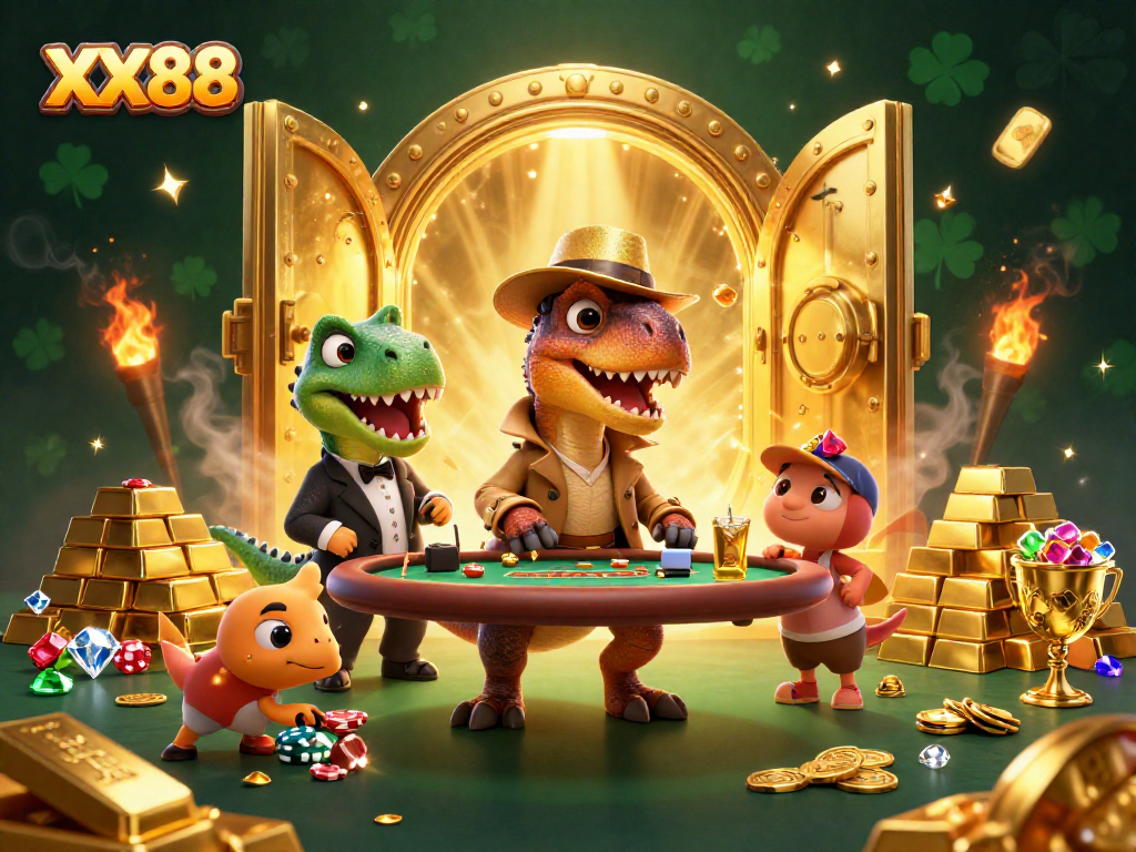 Experience thrilling gameplay at XX88 with dynamic characters in a vibrant casino atmosphere.