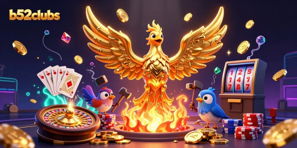 Engage in thrilling gameplay at b52clubs with golden rewards and lively casino elements.