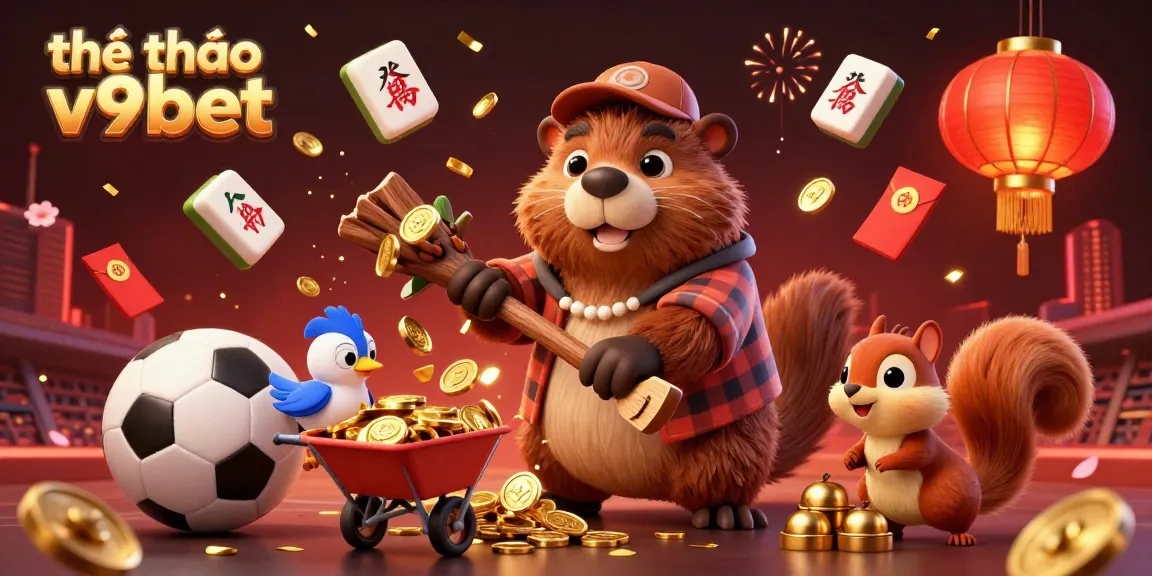 Experience sports betting excitement with thể thao v9bet in this vibrant 3D illustration.