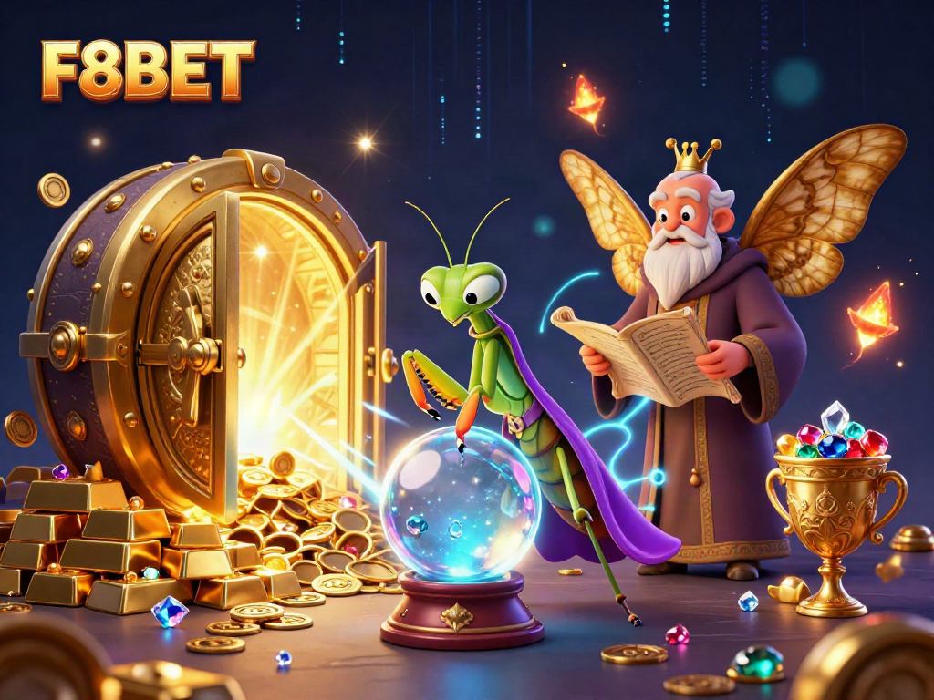 Engage with F8BET's vibrant, magical casino world filled with treasures and mystical elements.