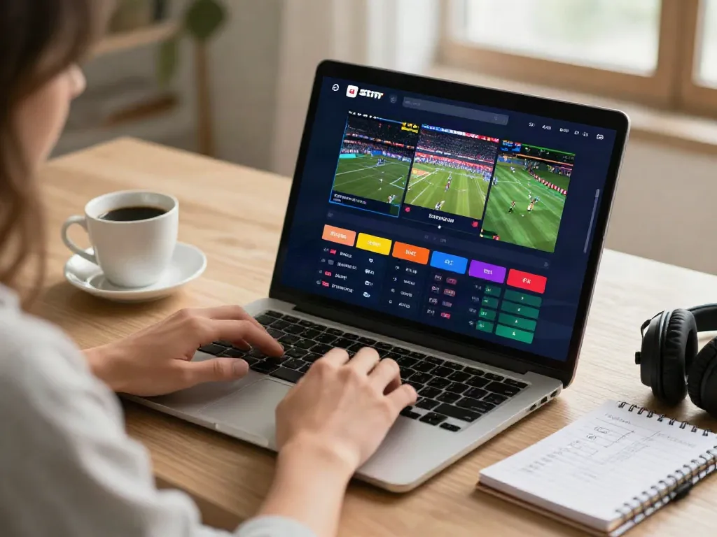 Engaging scene on the Trang chủ zbet platform showcasing a user betting on sports via laptop and smartphone.