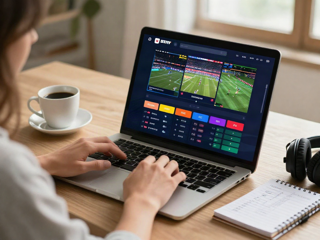 Engaging scene on the Trang chủ zbet platform showcasing a user betting on sports via laptop and smartphone.