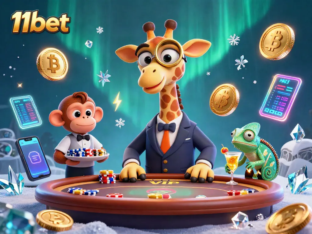 Experience the excitement of 11bet with vibrant characters engaging in a high-stakes casino scene.