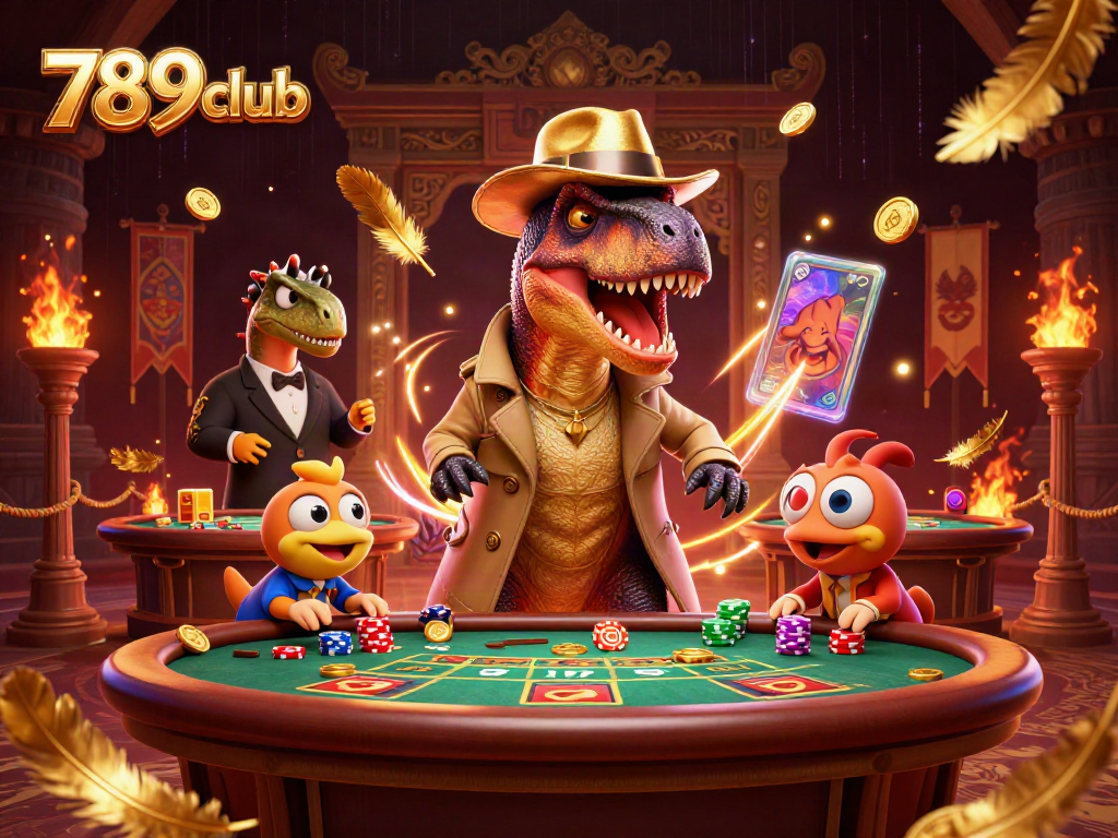 Experience thrilling gameplay at 789club with a quirky dinosaur casino scene full of action.