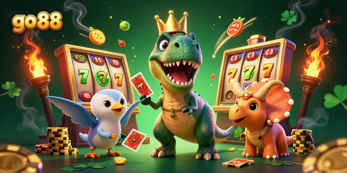 Engage with go 88’s vibrant casino experience in this lively 3D digital illustration.
