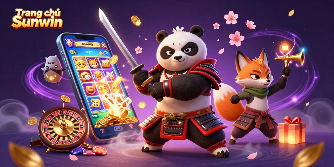 Experience the excitement of Trang chủ Sunwin with vibrant 3D illustrations of games and characters.