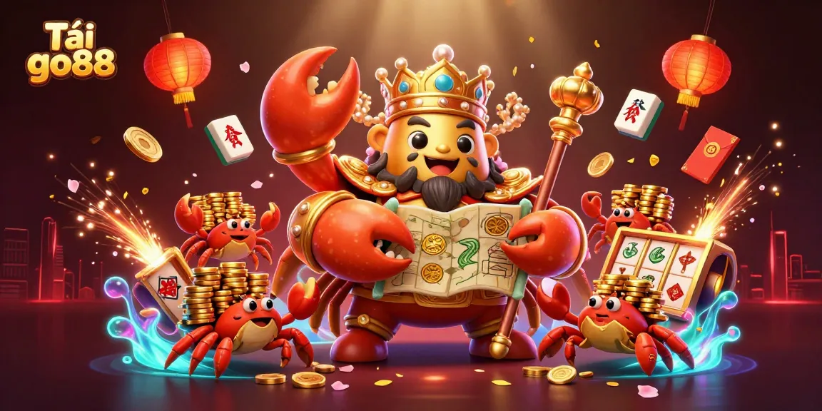 Engage in thrilling moments with Tải go88 as our golden crab emperor oversees dazzling jackpots and treasures.