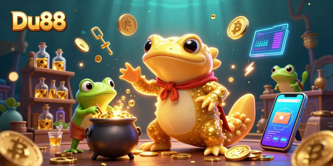 Engage in thrilling Du88 gameplay with a vibrant scene of a golden alchemist and energetic characters.