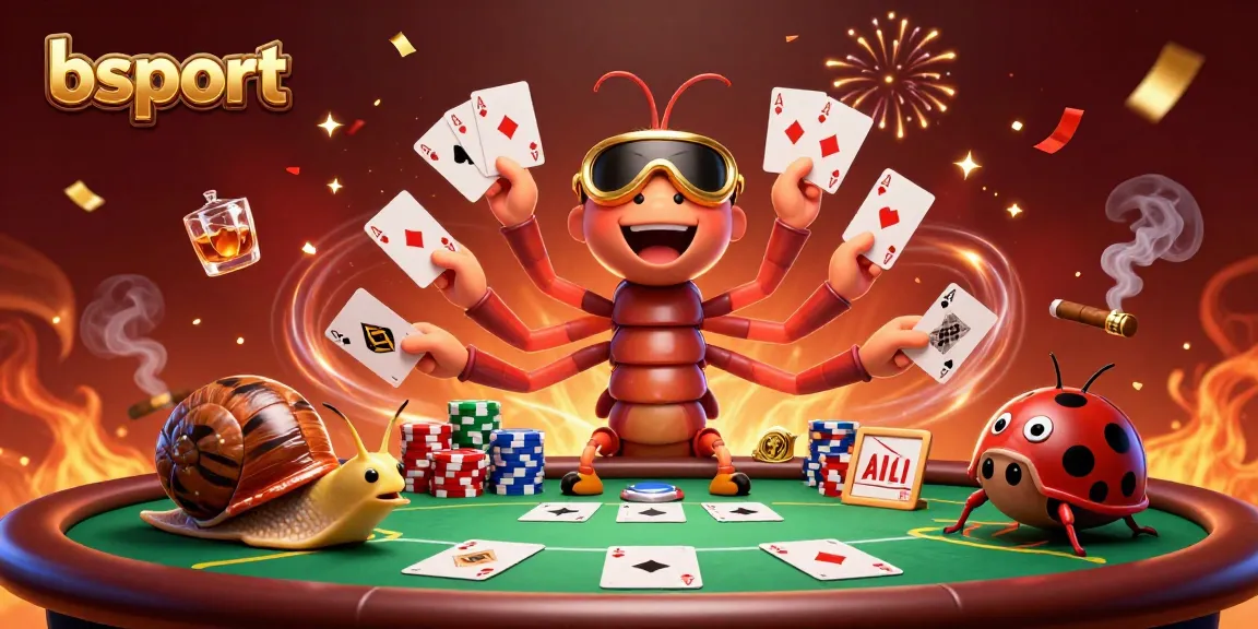 Bet and win with the vibrant bsport characters, including a millipede dealer and high-roller snail!