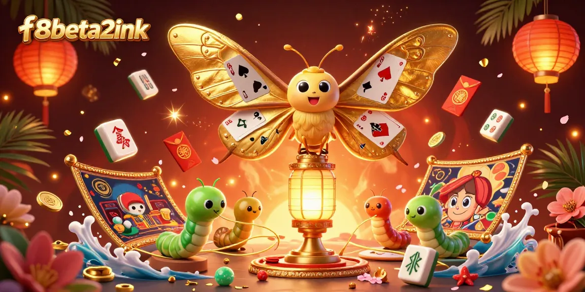 Experience vibrant gameplay at f8beta2ink with animated motifs surrounding a majestic moth representing luck.